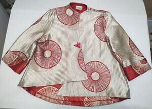 Patchington Kimono - Red and Metallic Gold - Size XL
